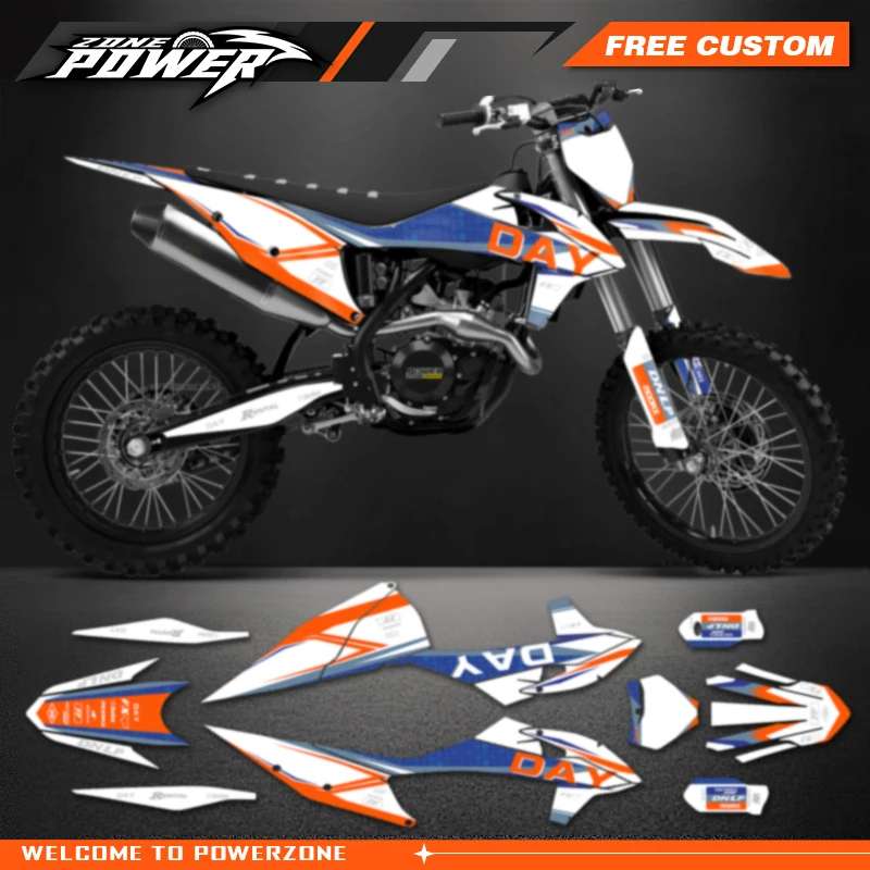 

Powerzone Custom Team Graphics Decals Sticker Kit for KTM EXC EXC-F 2020 2021 2022 2023 SX SXF 2019 2020 2021 2022