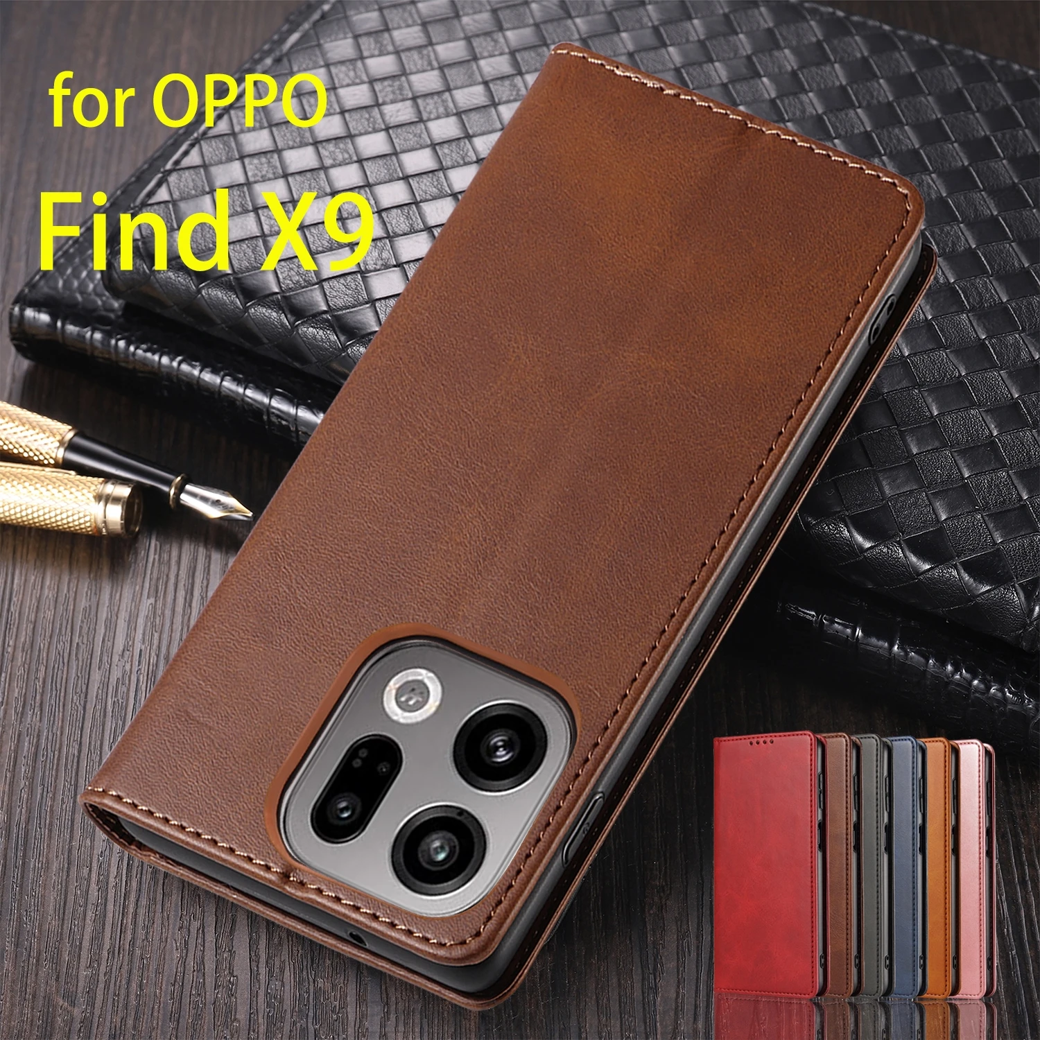 

Leather Case for OPPO Find X9 PLJ110 6.59" Flip Case Card Holder Holster Magnetic Attraction Cover Wallet Case Capa Fundas Coque