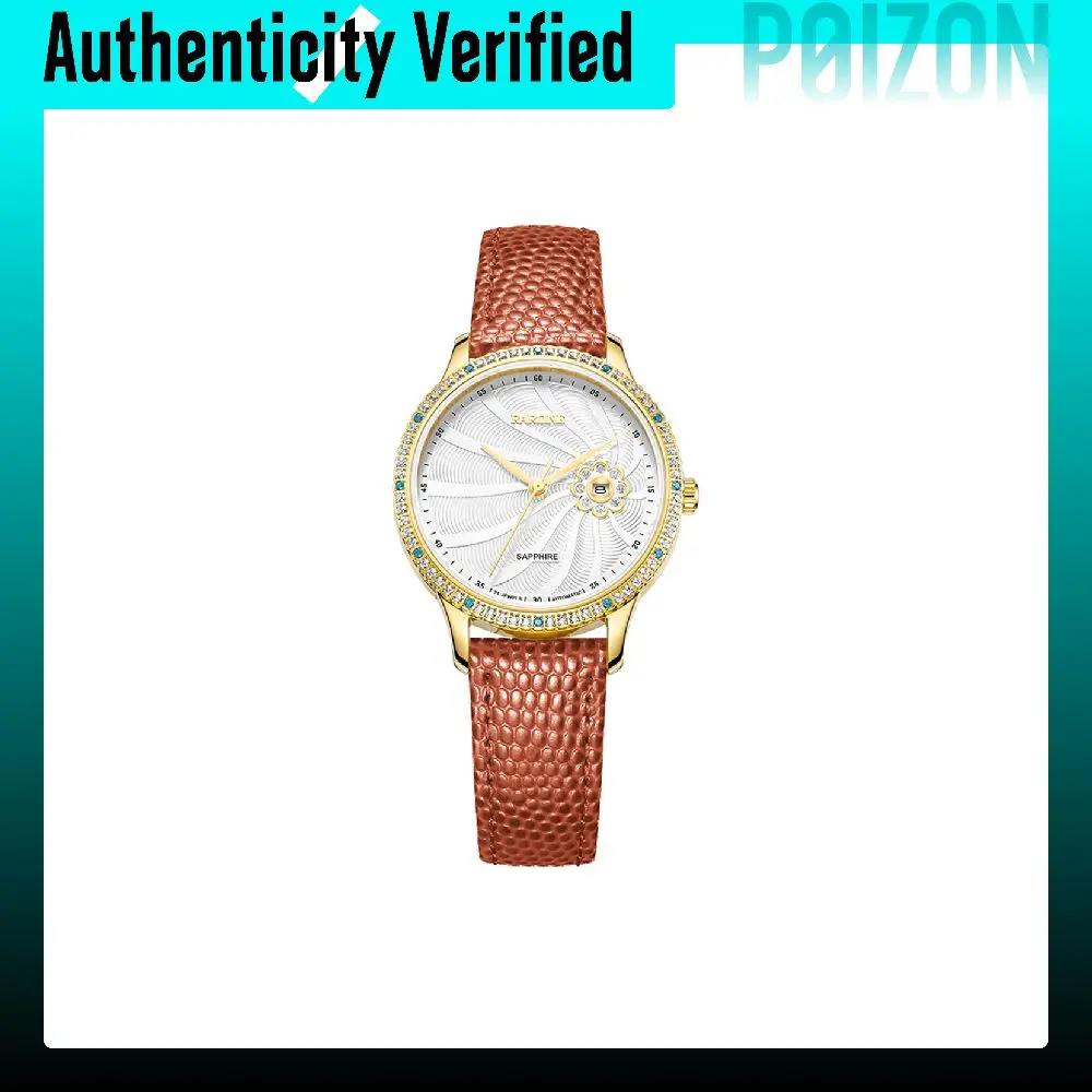 RARONE BLOOMING Collection Sparkling Years Mechanical Movement Genuine Leather Strap Watch Women's Watch DW8670108
