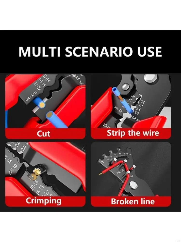 

Multifunctional Special Wire Stripping Pliers Pressing Wire Winding Scissors for Electrician Cutting Wire Stripping Skin Y4QC