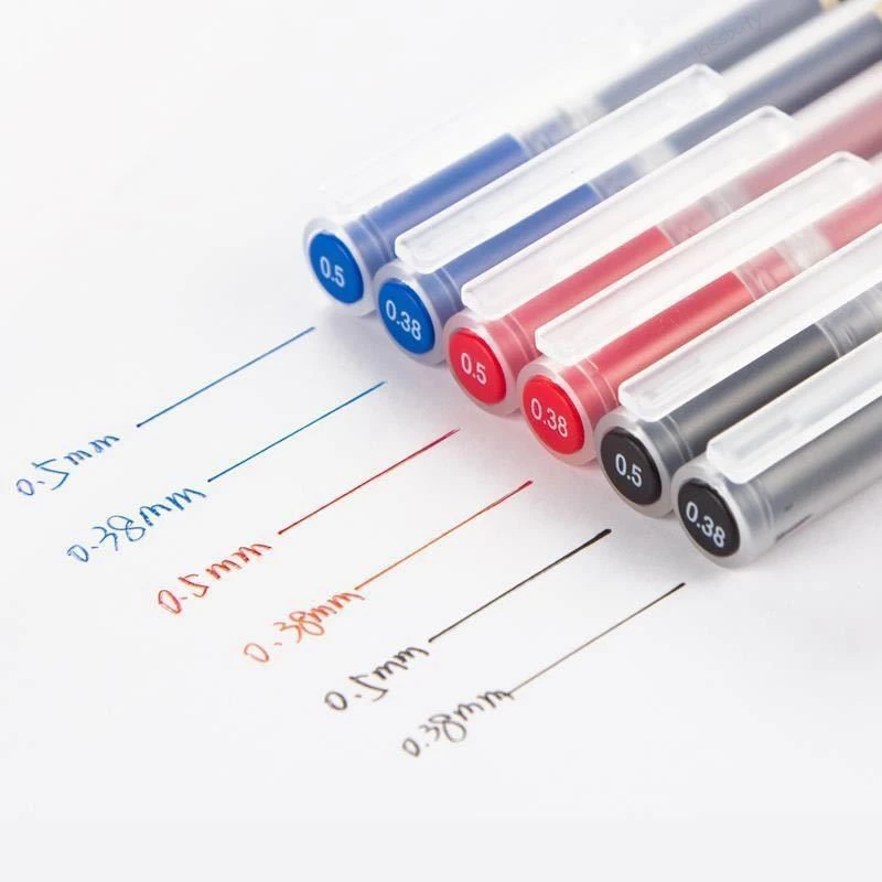 10 Stks/set Kawaii Mujis Gel Pen Zwart/Rood/Blauw 0.38Mm 0.5Mm Inkt Japan Kleur Pen Kantoor school Balpen Briefpapier