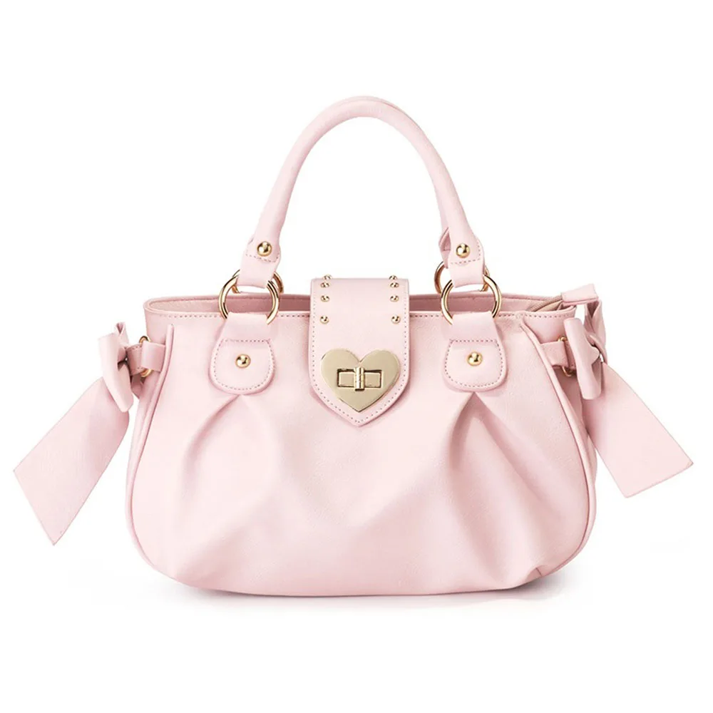 

Harajuku Bow Pink Hand Bag For Women Japanese Style Soft Casual Crossbody Bag Ladies Sweet Cute Large Capacity Shoulder Bags