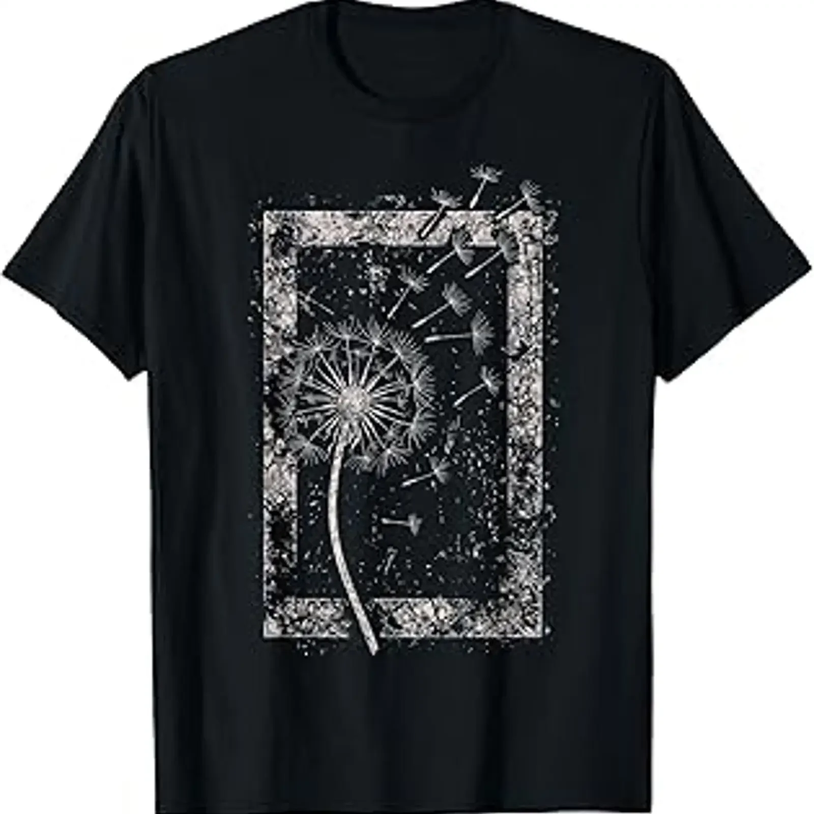Dandelion Flower Grunge Alt Alternative Goth Gothic Y2K Art T Shirt vintage Washed Unisex Breathable Stretched Slightly
