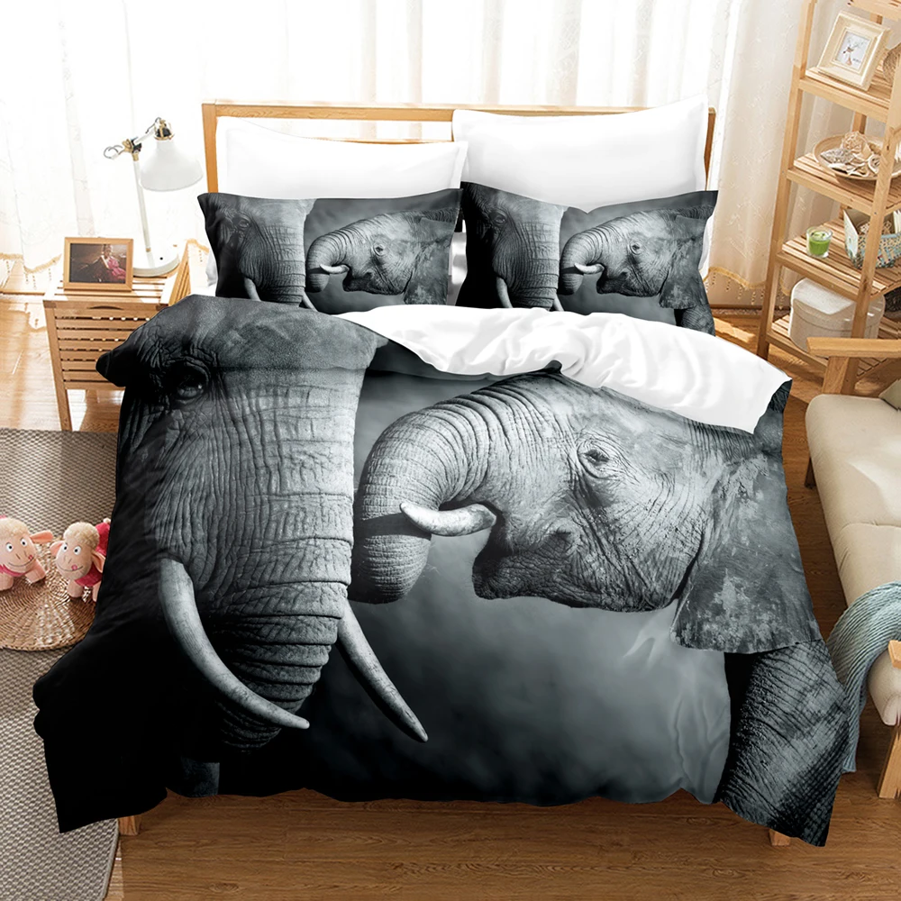 

3D Elephant Bedding Sets Duvet Cover Set With Pillowcase Twin Full Queen King Bedclothes Bed Linen