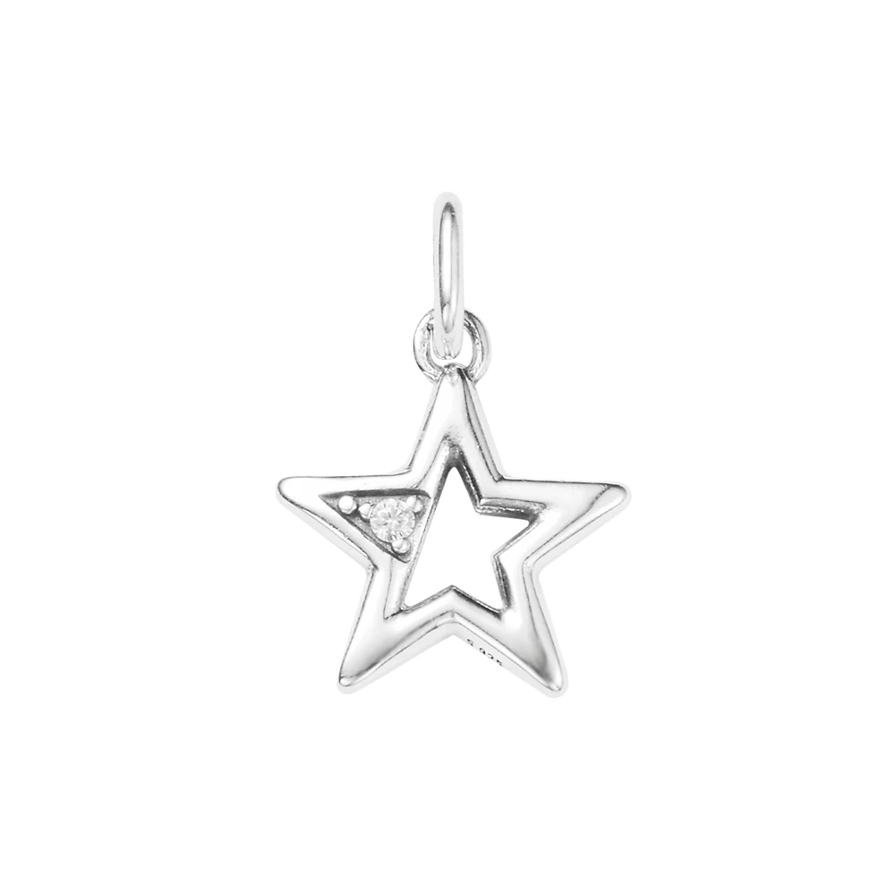 

ME Sparkling Star Medallion Charm 3.5mm Crystal Charms Bracelets Fashion 925 Sterling Silver Chain Beads For Jewelry Making