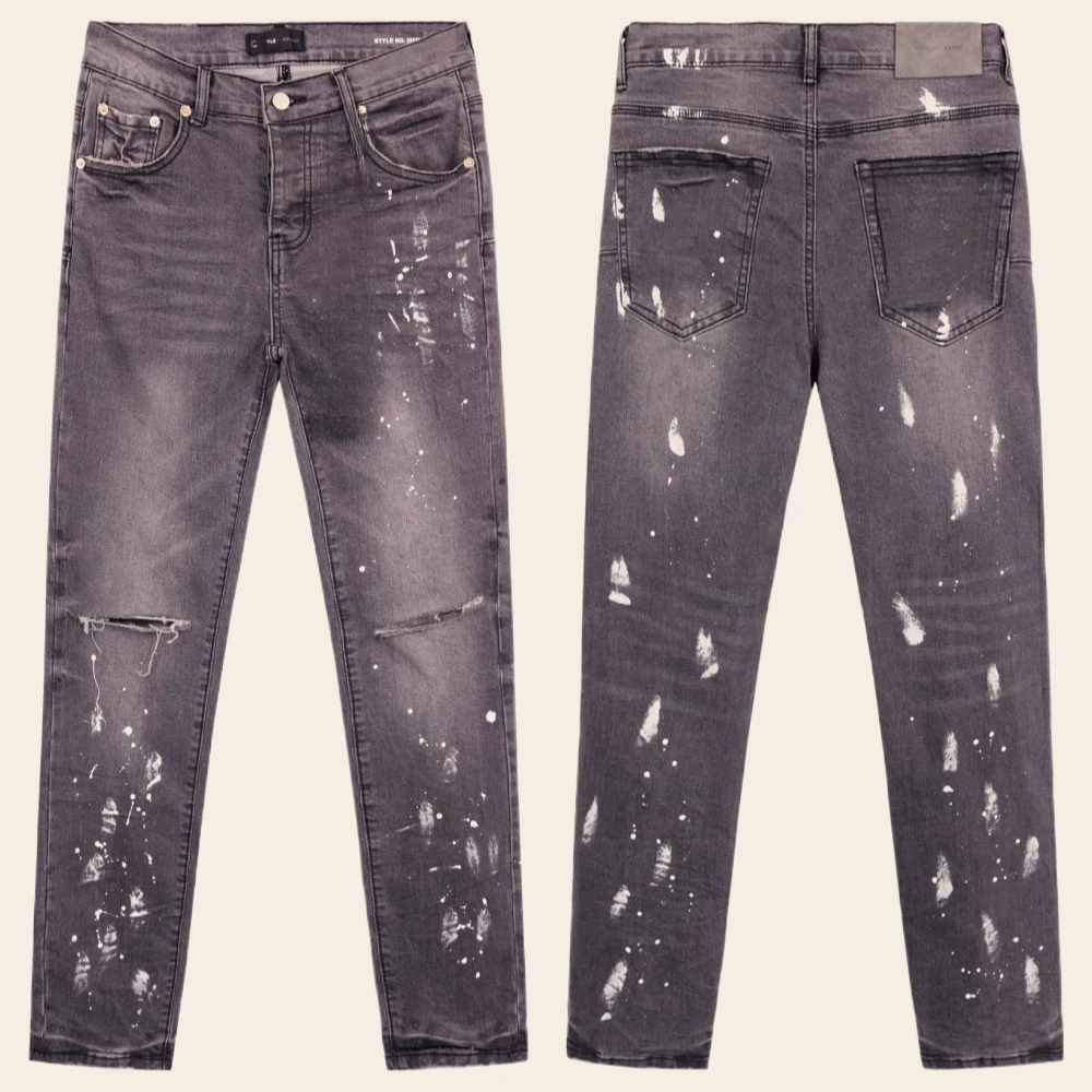 새로운 버전의 옛날 하이 스트리트 워싱 컷 캐주얼 스트레이트 슬림 레트로 남성 데님 바지