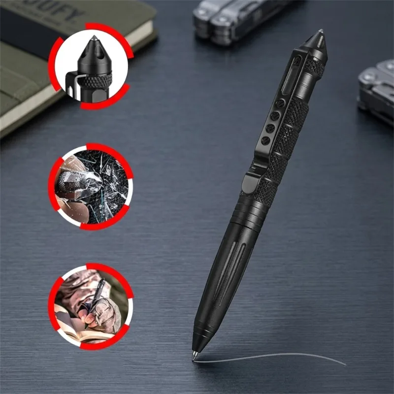 

Tactical Pen with Glass Breaker, Tungsten Steel Self Defense Pen for Outdoor Survival Emergency Rescue and Writing