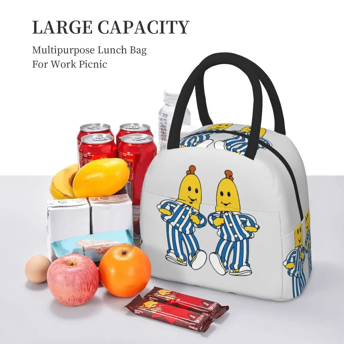 Bananas In Pyjamas Best Friend Insulated Lunch Bag for Women Office Cooler Thermal Food Box Tote Portable Lunch Boxes Container