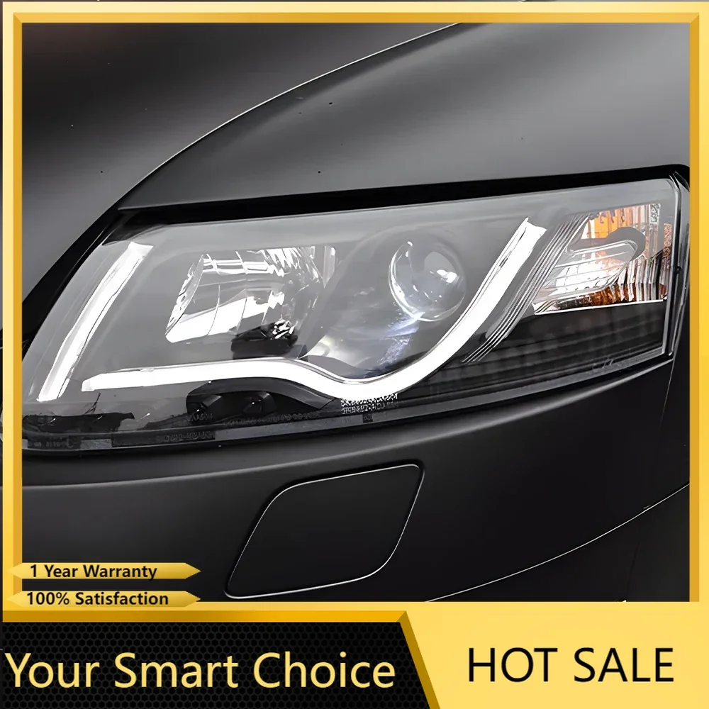 

LED Auto Car Front lamps Assembly For Audi A6 C7 A6L S6 2005-2011 Headlights Upgrade Angel Eyes Style Bifocal lens Accessories