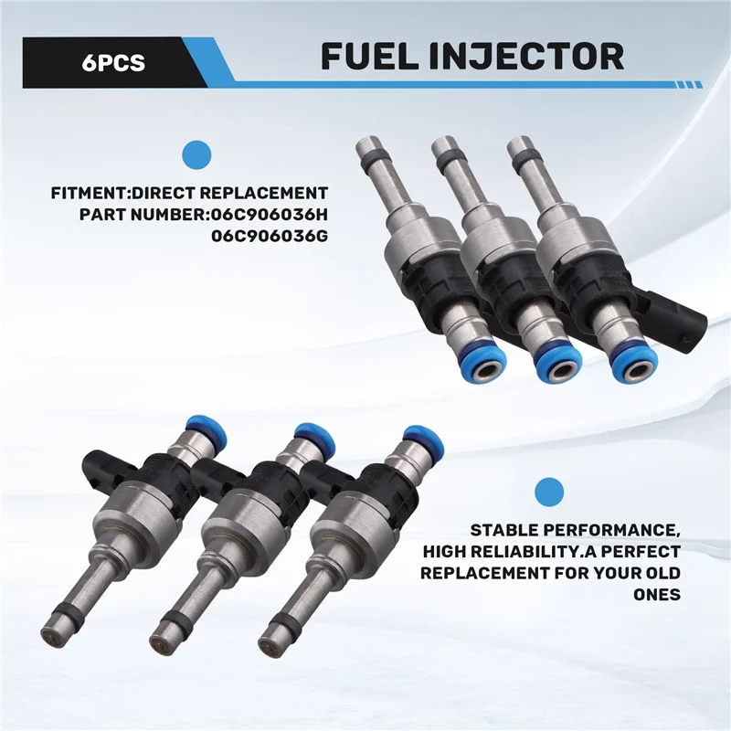 

Classy-6Pcs Fuel Injector 06C906036H 06C906036G For A8 Quattro A7 Quattro A6 Quattro Q7 2015-2019