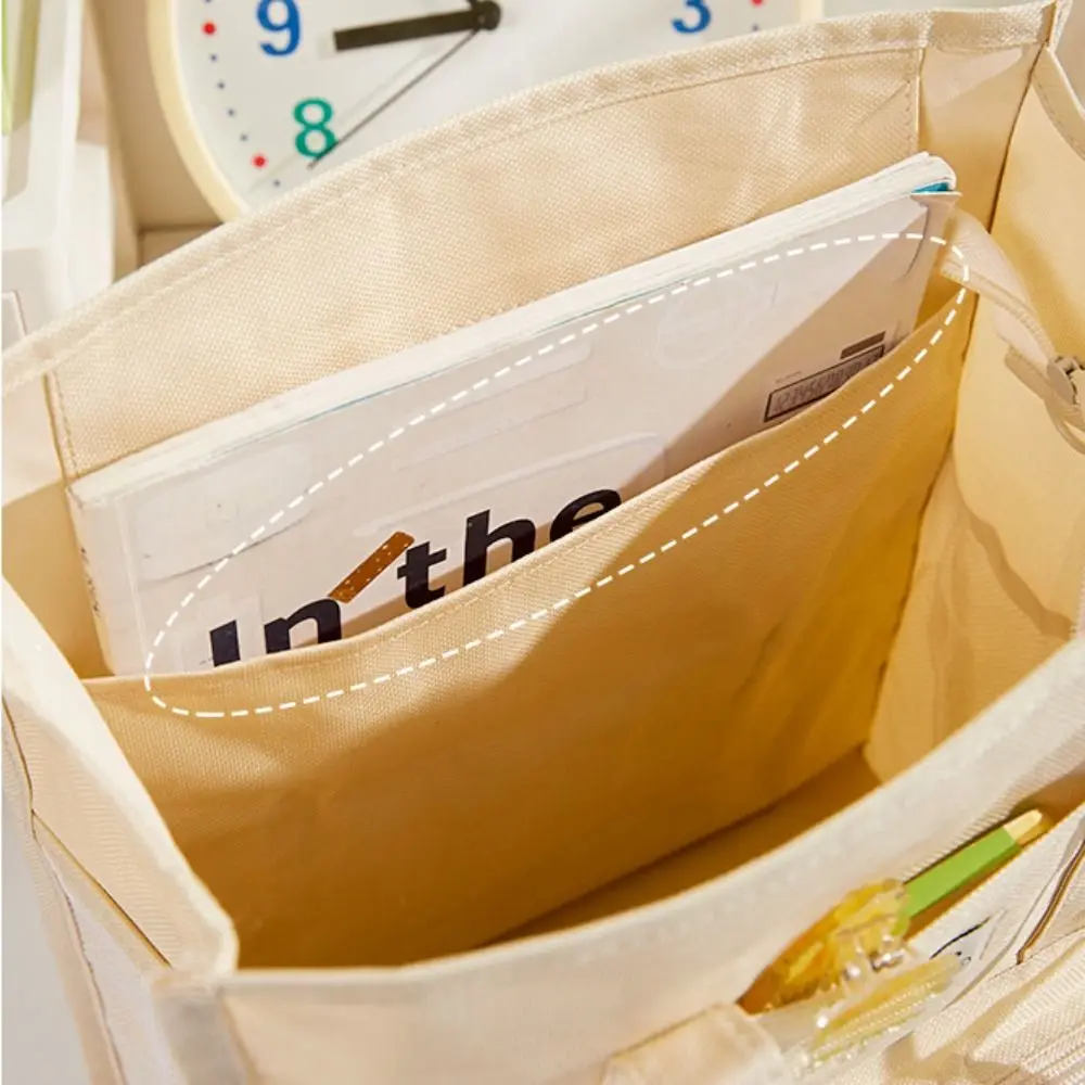 High Quality Solid Color Tutoring Bag Large Capacity with Transparent Pocket Schoolbag Multi Layer Portable File Bag Office