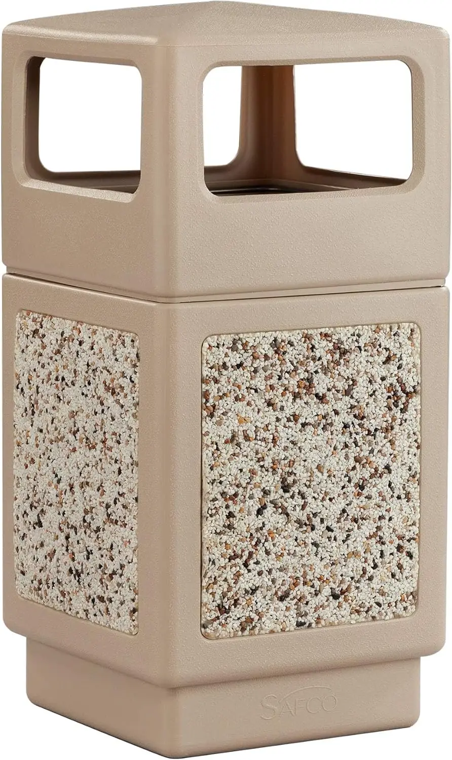 

Products Canmeleon Outdoor-Indoor Aggregate Panel Trash, Garbage Can 9472TN, Tan, 0tural Stone Panels