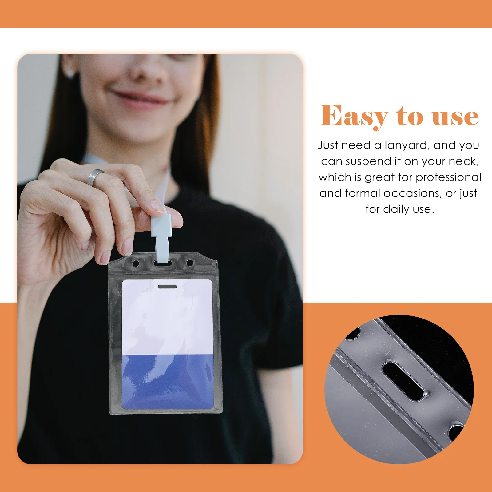 

50Pcs Id Card Holder Transparent Badge Cover Clear Protective Work Cards Container for Office and Exhibition Use