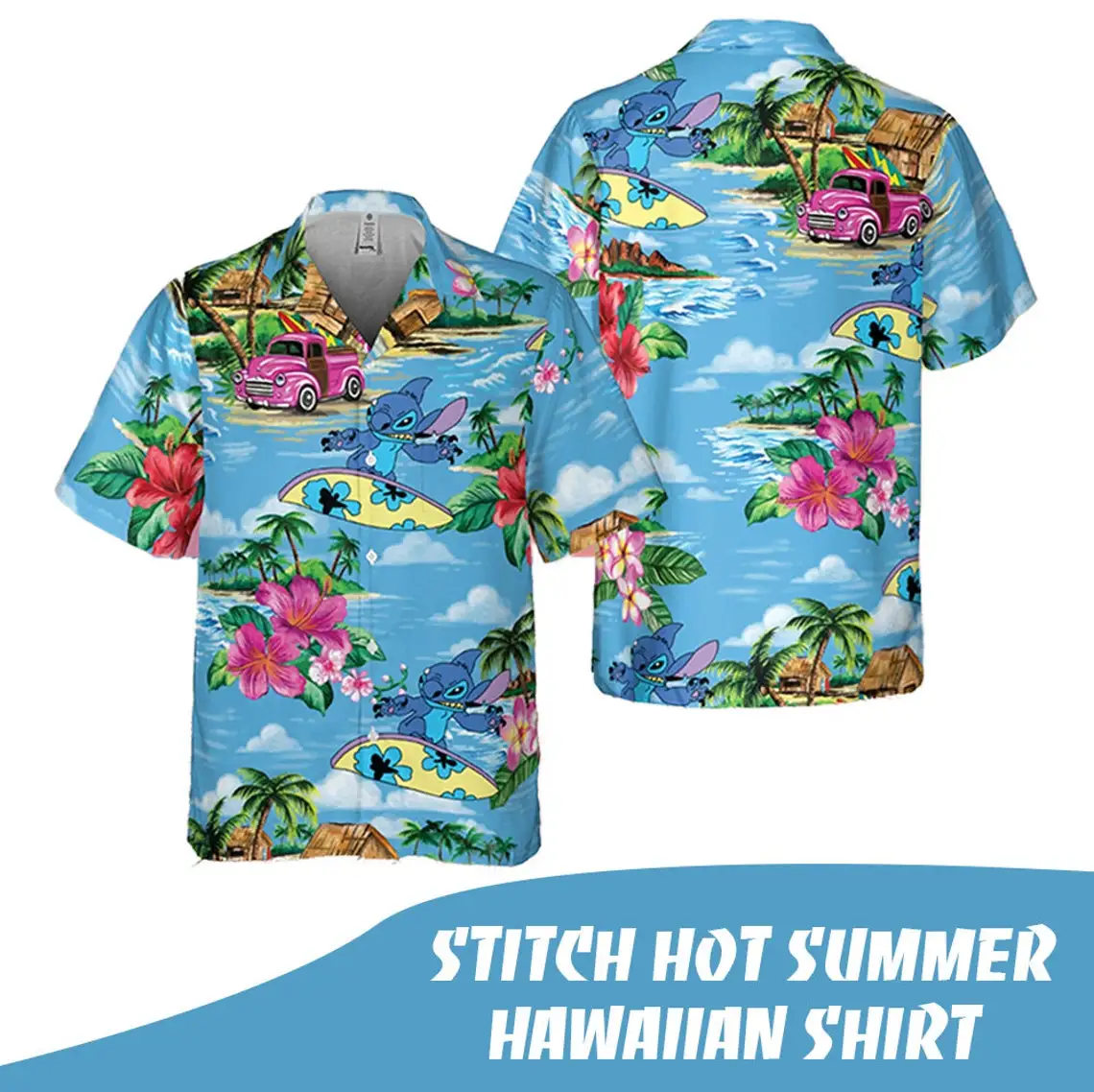 Stitch Hawaiian Shirts Zomer Mode Korte Mouw Shirts Mannen Vrouwen Casual Strand Shirts Disney Hawaiian Shirts