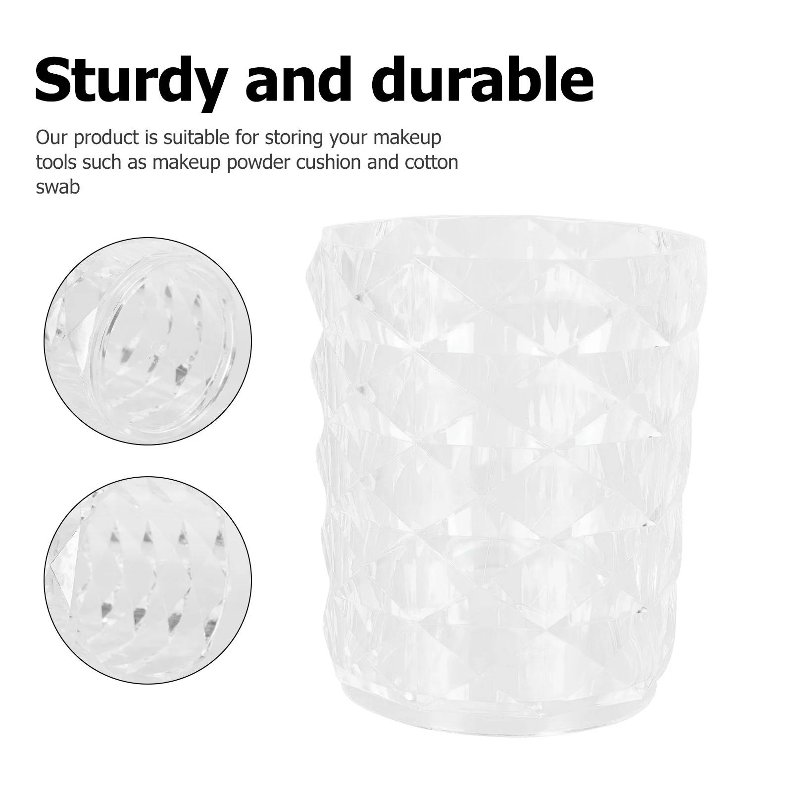 1 قطعة حامل فرشاة Ps واضح منظم ماكياج فعال لتخزين مسحات القطن أحمر الشفاه وبودرة نفخة طويلة الأمد #1