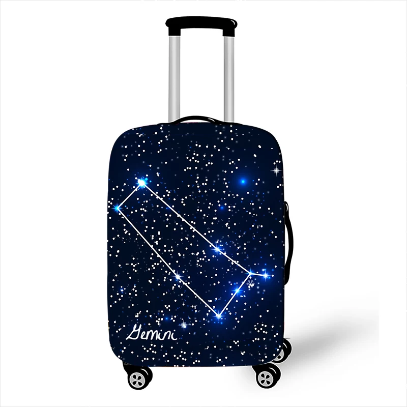 Twelve Constellations Zodiac Sign Print Luggage Cover Travel Accessories Aries Virgo Cancer Elastic Suitcase Protective Covers