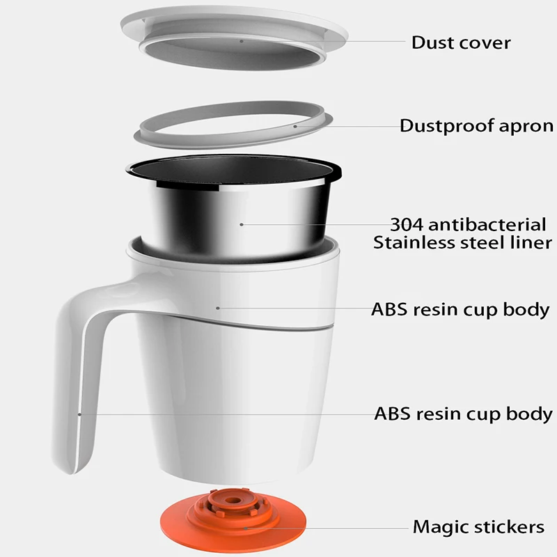 Not Pouring Cup Innovation Magic Sucker Splash Proof Nonslip ABS Double Insulation Home Tea 304 Stainless Thermos HomeTea Mug - view 5