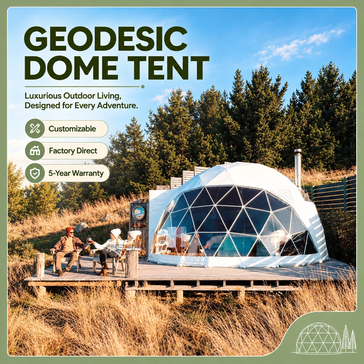 Custom Four Season Outdoor Dome House, Spherical Igloo Glamping Dome Tent With Bathroom For Camping Resort