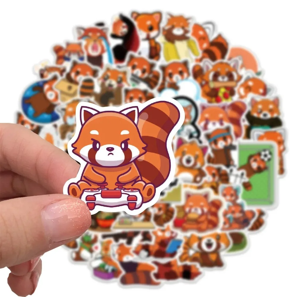 50PCS Cartoon Cute Red Panda Sticker Graffiti IPad Luggage Car Water Cup  Guitar DIY Notebook Helmet Decoration