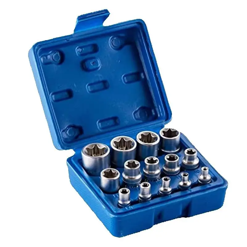 Juego de casquillos Torx hembra E Star E4-E24 E-Torx, tuerca de inserción de casquillo hexagonal externo, 4/5/14 Uds.