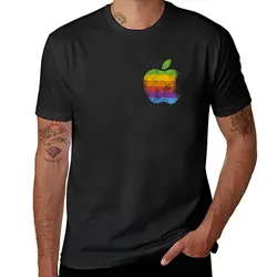 Apple Retro Logo T-Shirt plain blanks summer tops anime Men's t-shirts