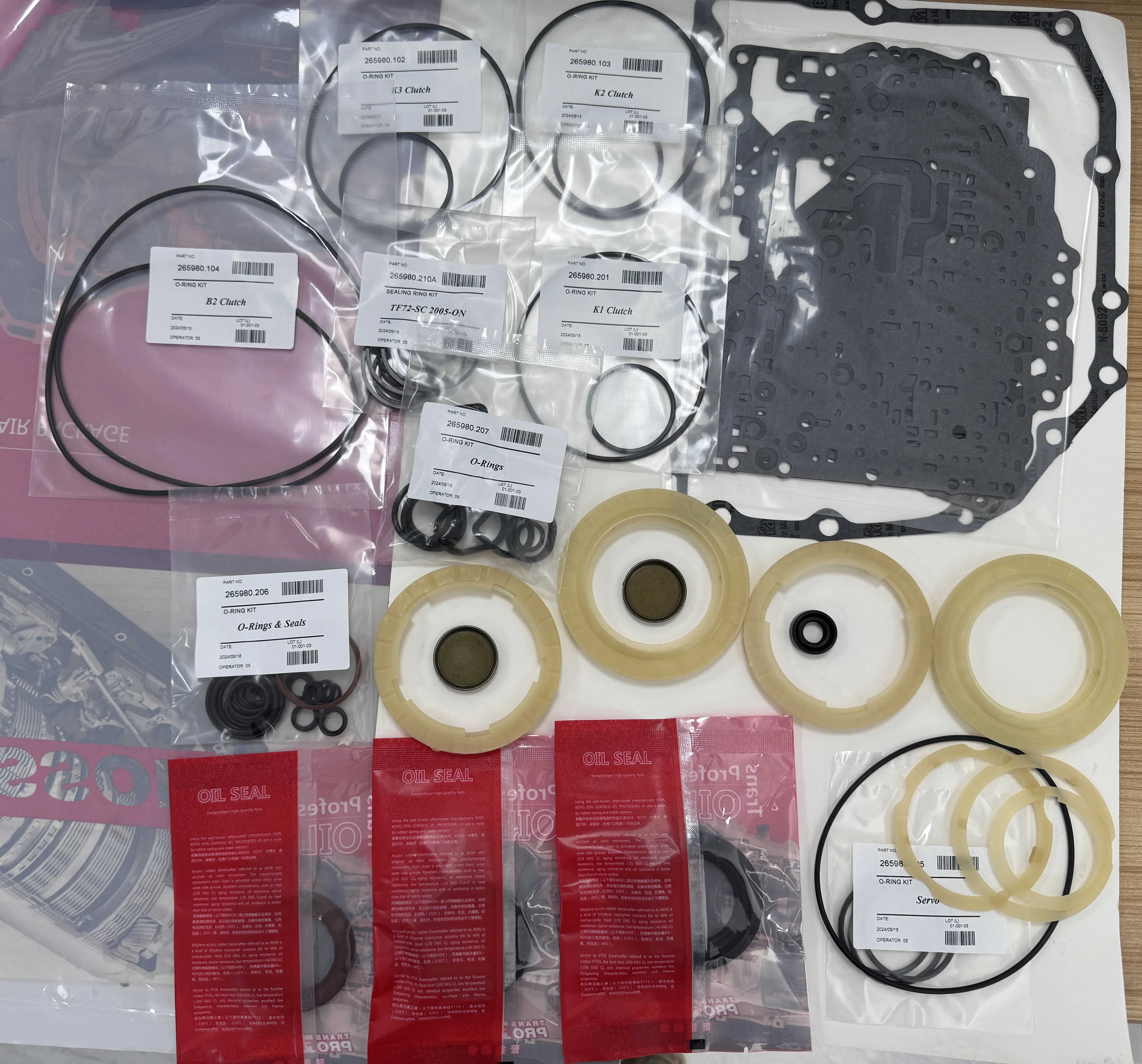 

TF72-SC TF72SC Transmission Repair Overhaul Kit for Peugeot Citroen SUZUKI BMW Mini,Transprofessor Gearbox OHK Gaskets Car Parts