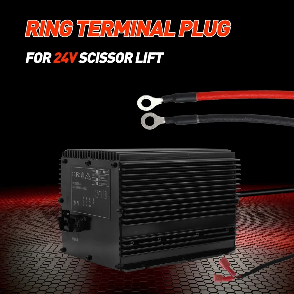 Scissor Lift Black Charger, 24V 25A Battery Charger for JLG Genie Skyjack Lifts Replace HB600-24B 96211 128537 161827 90799