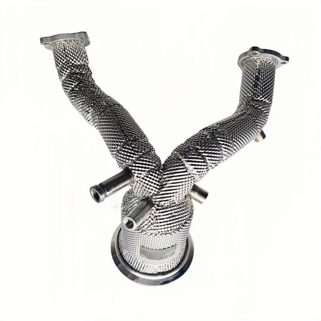 For DEX Stainless Steel with Heat Shield High Flow Exhaust Downpipe  for 2020+ Audi S4/S5 B9.5 3.0T
