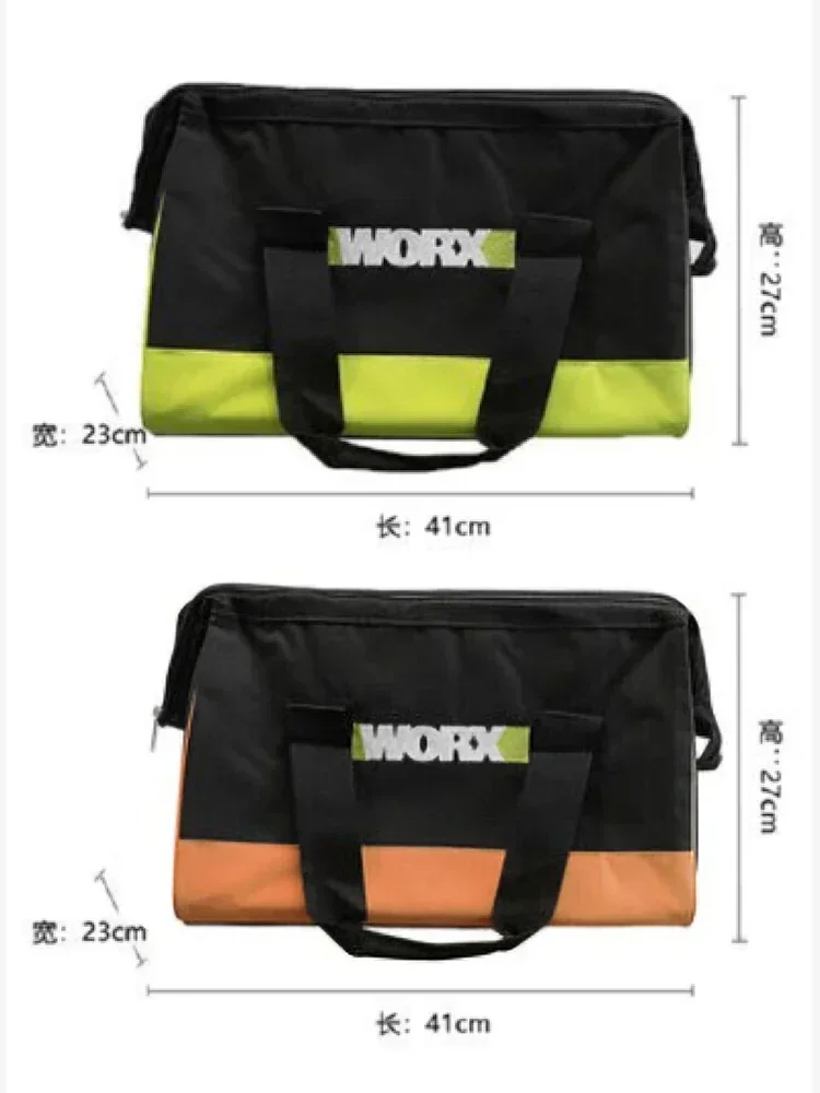 Worx-Bolso de mano para herramientas, bolsa de tela Oxford de doble capa con anillo de alambre, impermeable, anticaída, para almacenamiento portátil y embalaje de herramientas