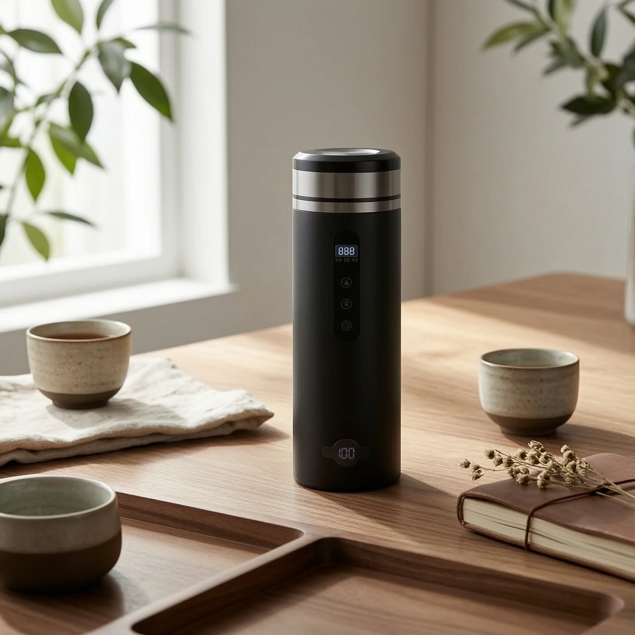 Electric Heating Cup Portable Car Electric Heating Mug Travel Kettle Compact Stainless Steel for Commuters, Office