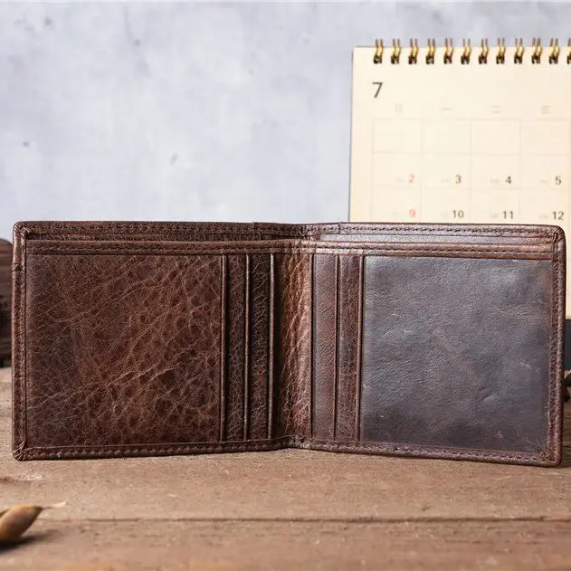 Top Layer Cowhide Leather Simple Vintage Multi-Card Holder Men's Card Holder Women's Wallet Wallet ID Card