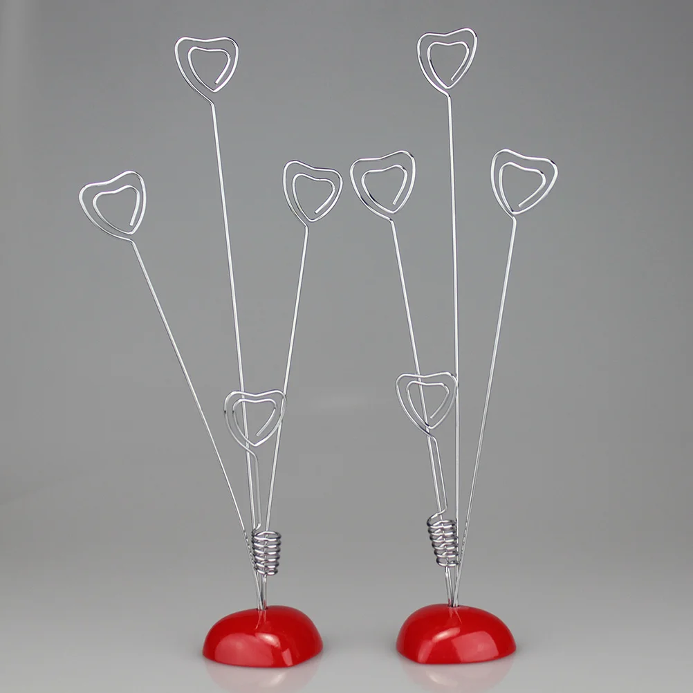 

Heart Shaped Resin Photo Holder Clip Spiral Base Table Number Name Card Memo Stand Picture Clip Wedding Favor Photo Holder