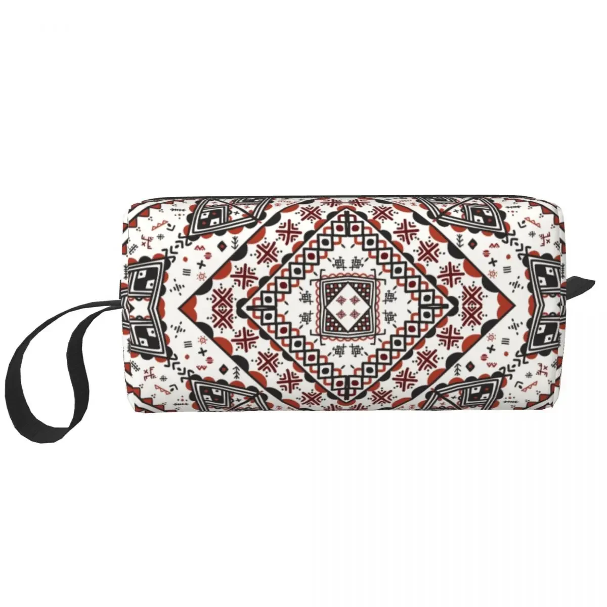 Travel Kabyle Pottery Berber Motifs Toiletry Bag Morocco Africa Geometric Makeup Cosmetic Organizer Beauty Storage Dopp Kit Box