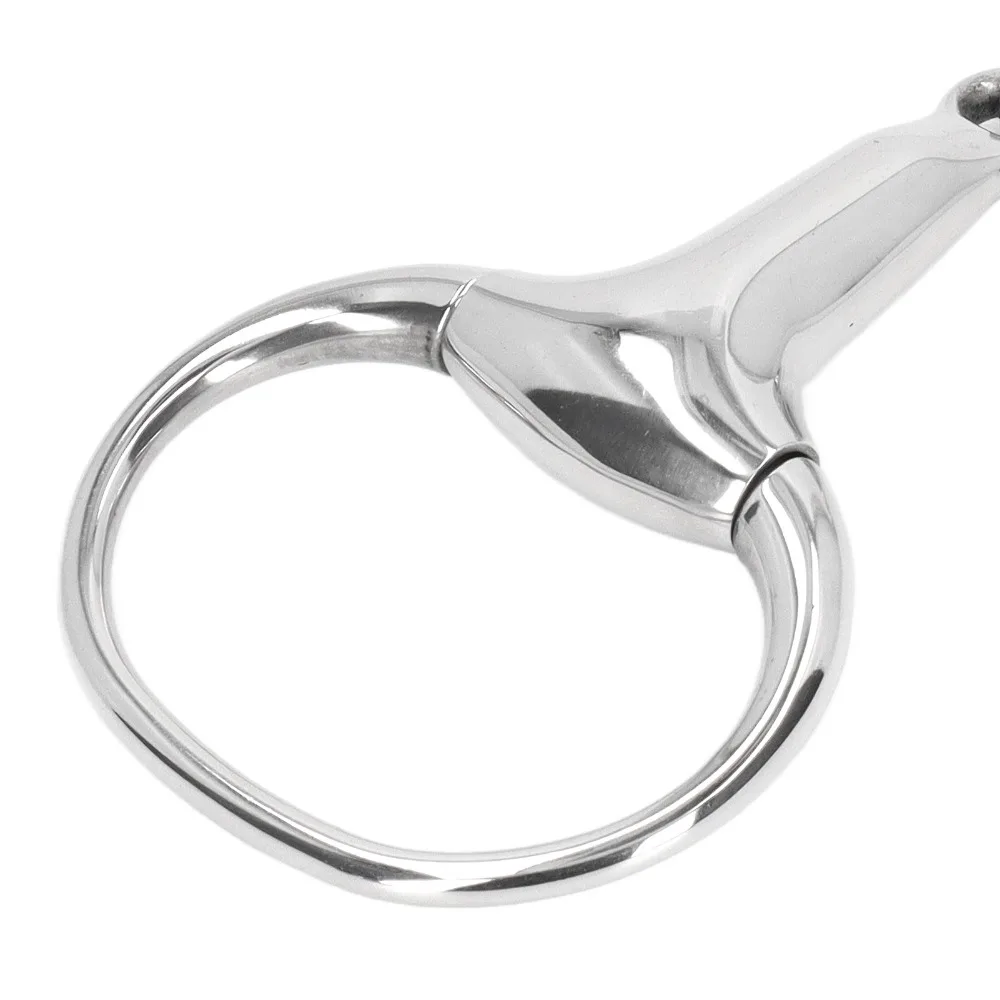 Stainless Steel Horse Gag Ring 125mm Length Rustproof Horse Snaffle Bit Durable Oval Link Oval Link Snaffle Horse Training