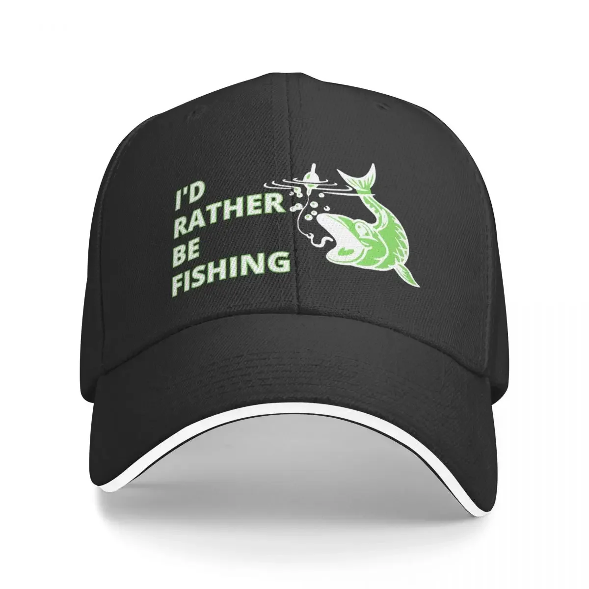 I'd Rather Be Fishing Baseball Cap Hat Man Luxury Golf Bobble Hat For Men Women's