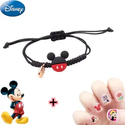 2pcs Disney Anime Bracelet nail Sticker set Mickey Bracelet Mickey Fashion Jewelry Lucky Girl Toys Birthday Christmas Gift