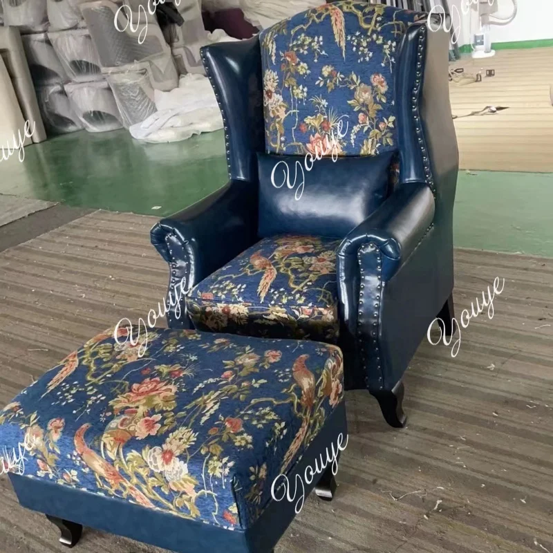 미국산 가죽 원단 싱글 소파 소형 아파트 거실 침실 서재 하이백 라운지 체어 조합