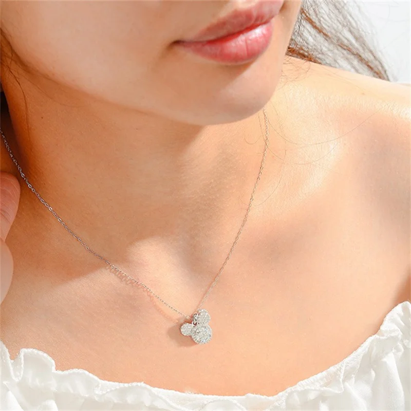 ZHENSHIYUAN Lefei Fashion Luxury Classic Moissanite Diamond-set Design Mouse Necklaces For Women s925 Silver Party Jewelry Gifts