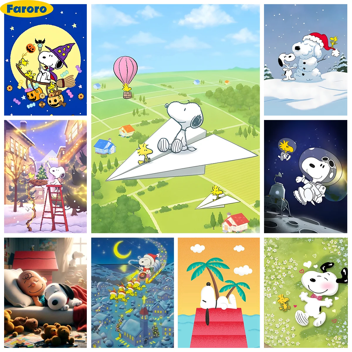 

Cute Puppy Diamond Painting Kit Kawaii Snoopy Diy Diamond Embroidery Cross Stitch Children's Hand Gifts Cartoon Home Wall Decor