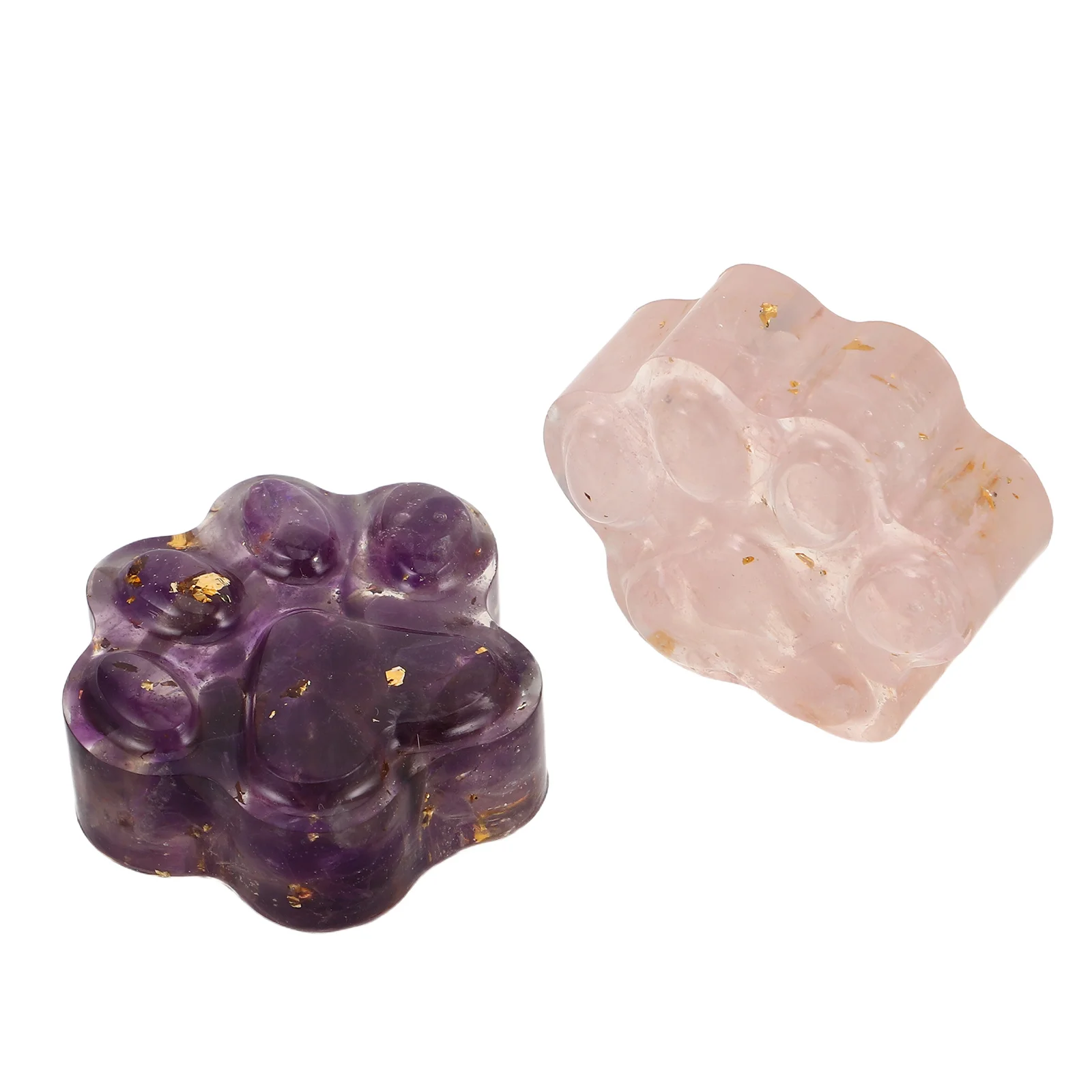 

2Pcs Cat Paw Crystal Carving Natural Stone Elegant Pocket-Sized Memorial Home Decor Gemstone Ornament for Cat Lovers