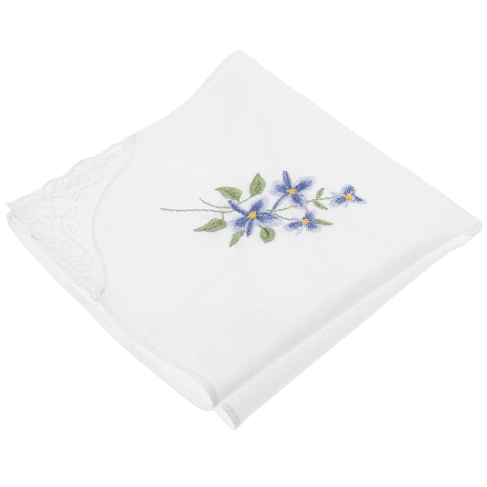 Lenço quadrado bordado tecido de algodão padrão floral lenços leves para mulheres para casamento baile de formatura namoro