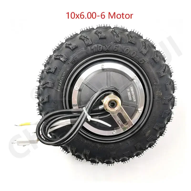 48V Motor 1000W 10X6.00-6 For Citycoco Electric Scooter hub motor Wheel Thickened Anti-skid Tubeless Tire Accessory Set