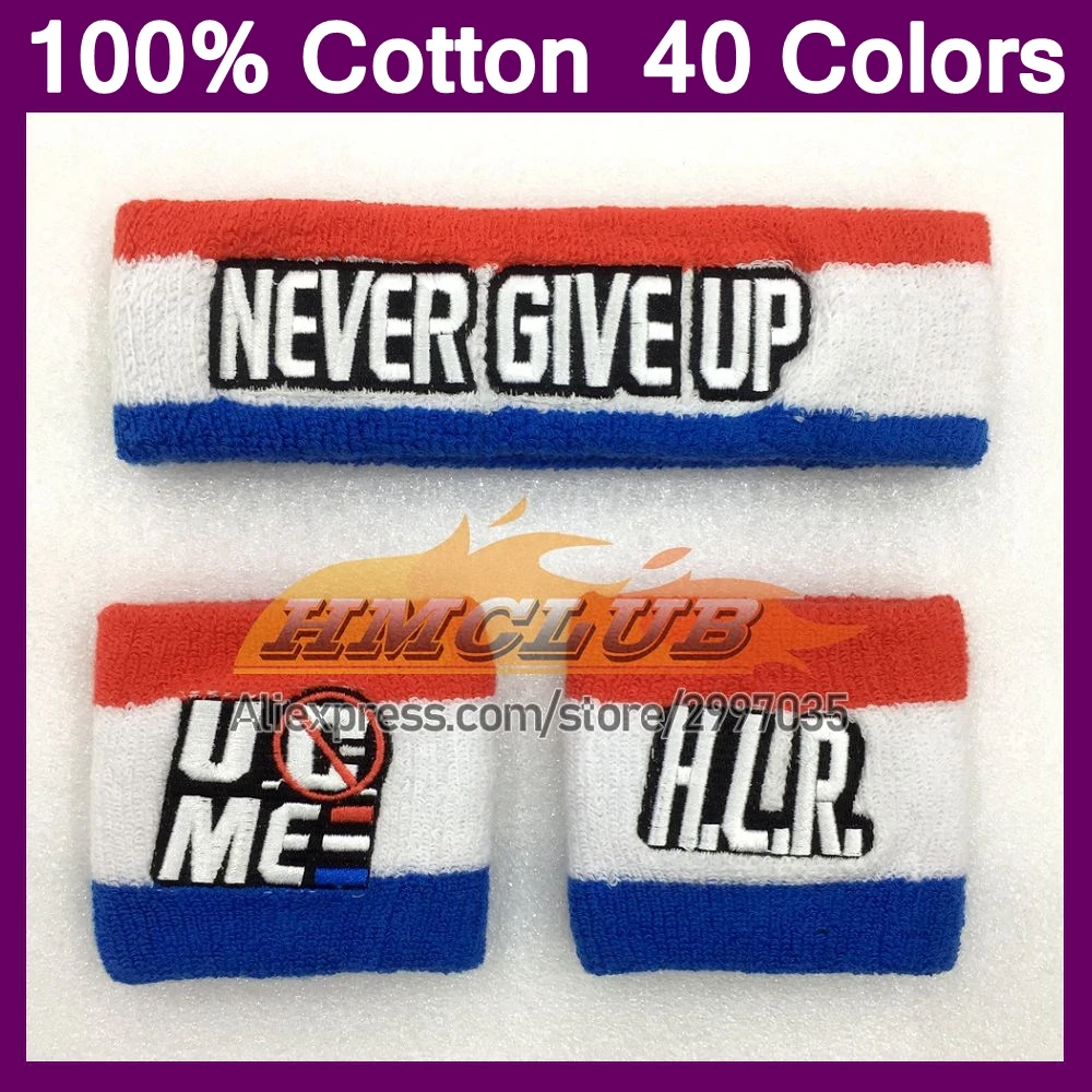 Cotton Embroidery Wrist Sweatband Tennis Wrestling Sports Wristband Volleyball Gym Wrist Brace Support Sweat Band Towel Bracelet