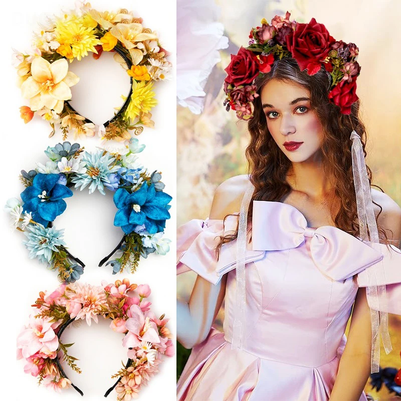 

Headband Wedding Headband Retro Hairband Bridal Hair Band Garland Crown Headband Flower Headband Hair Accessories Bridal Wreath