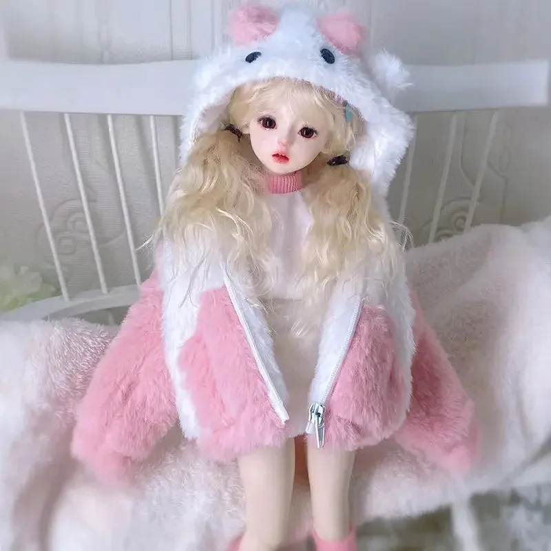 (Aangepast) 1/3 1/4 1/6 Poppenkleertjes Pak voor Bjd Pop Pluche Leuke Set Dress Up Speelhuis 60/45/30cm Pop Accessoires, geen Pop