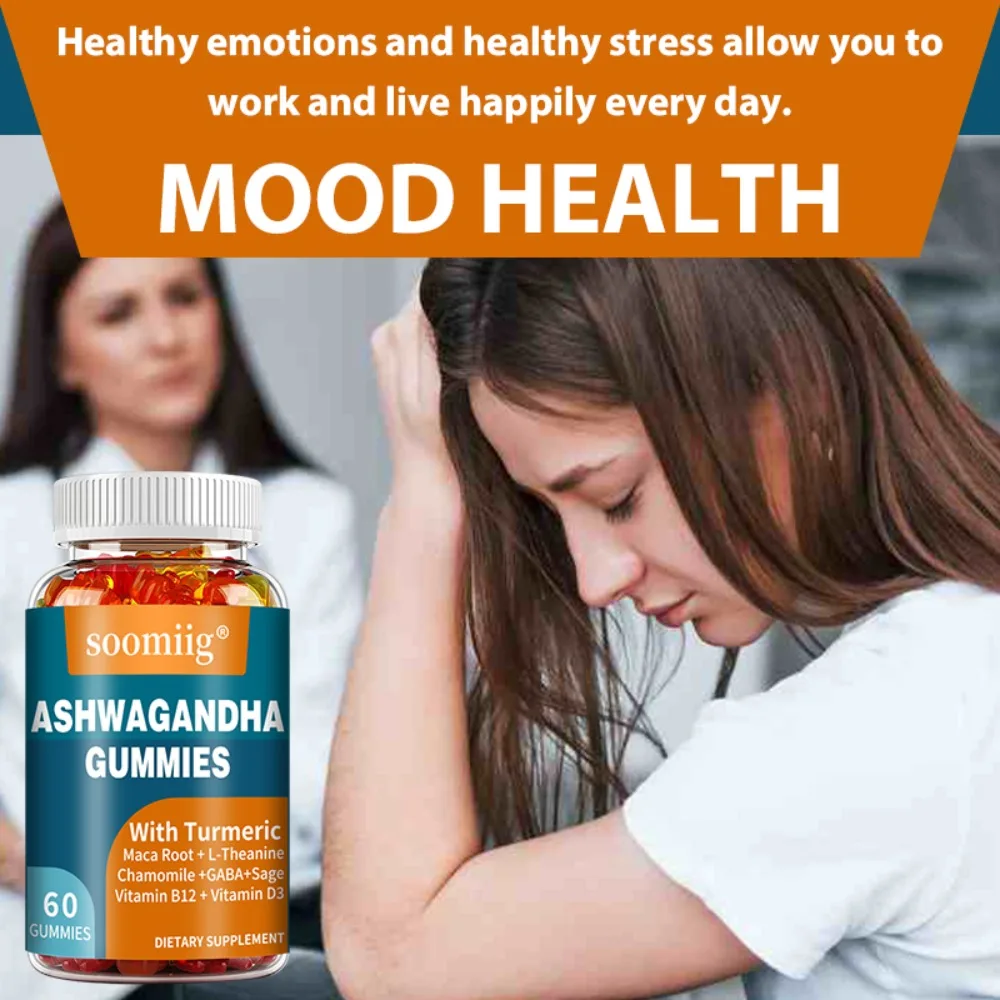Extra Strength 2000mg Ashwagandha Gummies, Adaptogen Gummy Bears, Stress Relief, Mood Balance, Deep Sleep & Immune Support