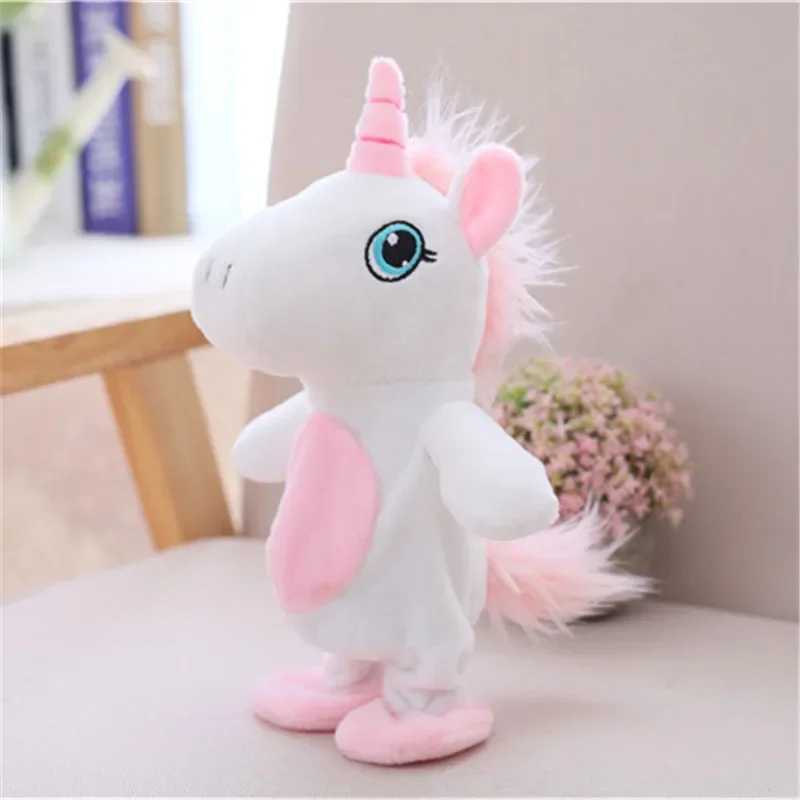 Electronic Plush Unicorn Sound Control Interactive Unicorn Pet Toys Walk Talk Cute Robot Animal Toy For Children Birthday Gifts