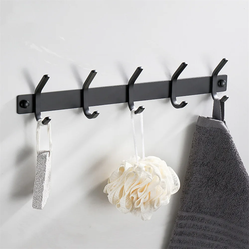 Bathroom Cloth Rack Matte Black Robe Hook Stainless Steel Brushed Gold Towel Hanging Holder Kitchen Pot Holder