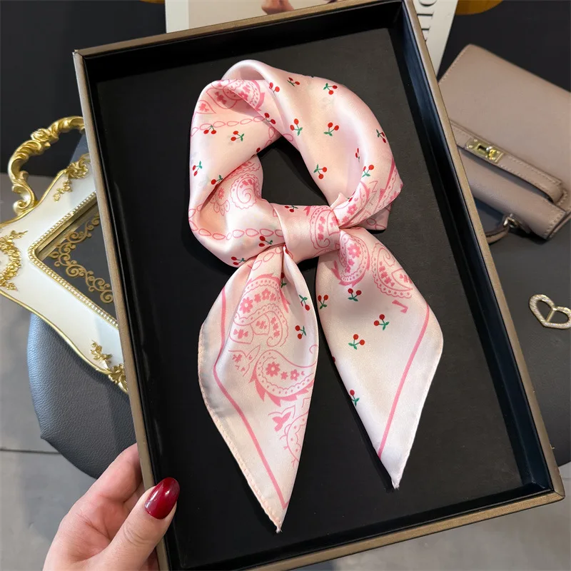 

Korean Style Paisley Print Soft Satin Scarf Women Print Hijab Ladies Hair Hand Wrist Headkercheif Neck Tie Wraps