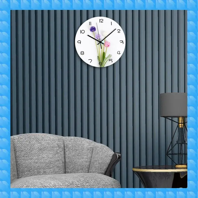 

ETRT 1 Piece Flower Design Wall Clock As Shown Tempered Glass For Kitchen Wall Art Wall Clock Wall Decoration Clock